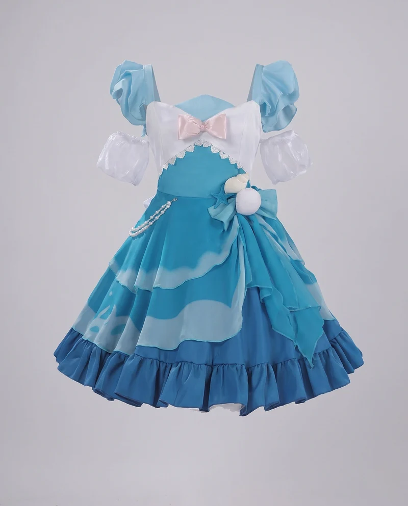Damen verspieltes Cosplay-Kleid mit Rüschendetails und Accessoires Drune