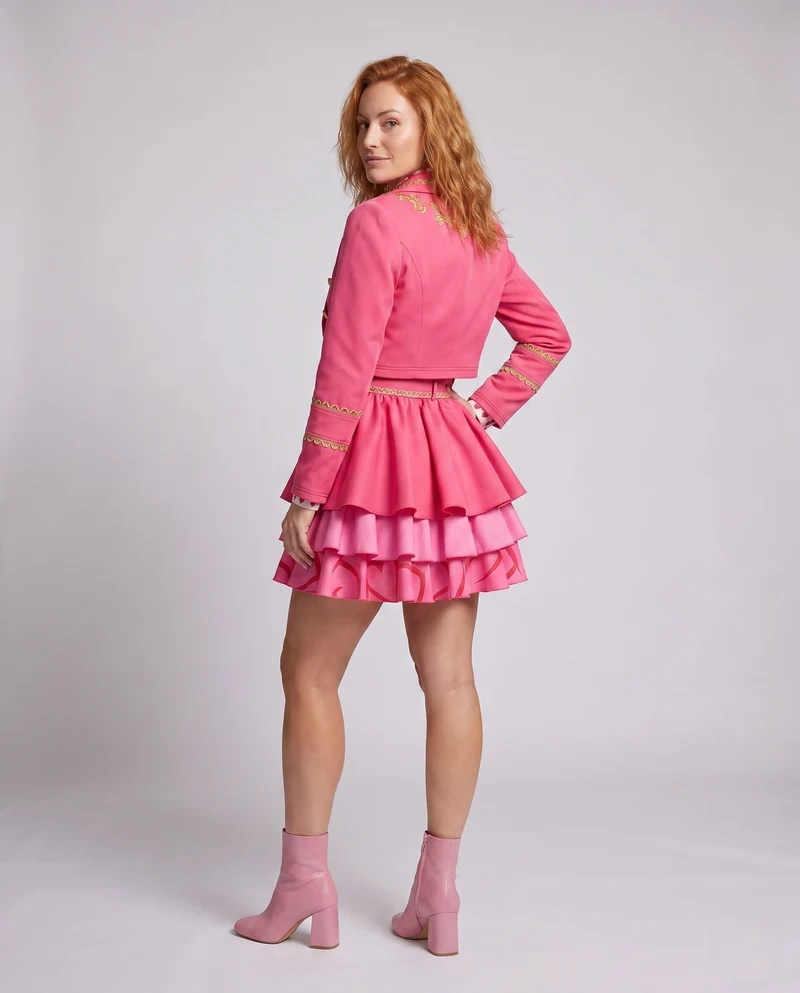 Damen verspieltes Prinzessinnenkleid mit gesticktem Oberteil und voluminösem Rock Drune