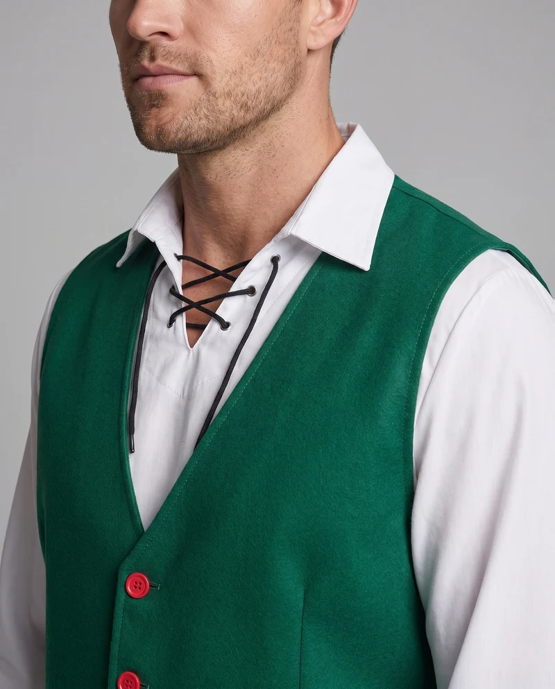 Herren Oktoberfest-Kostüm-Set mit schickem Hut, Weste, Bluse und Latzhose Drune