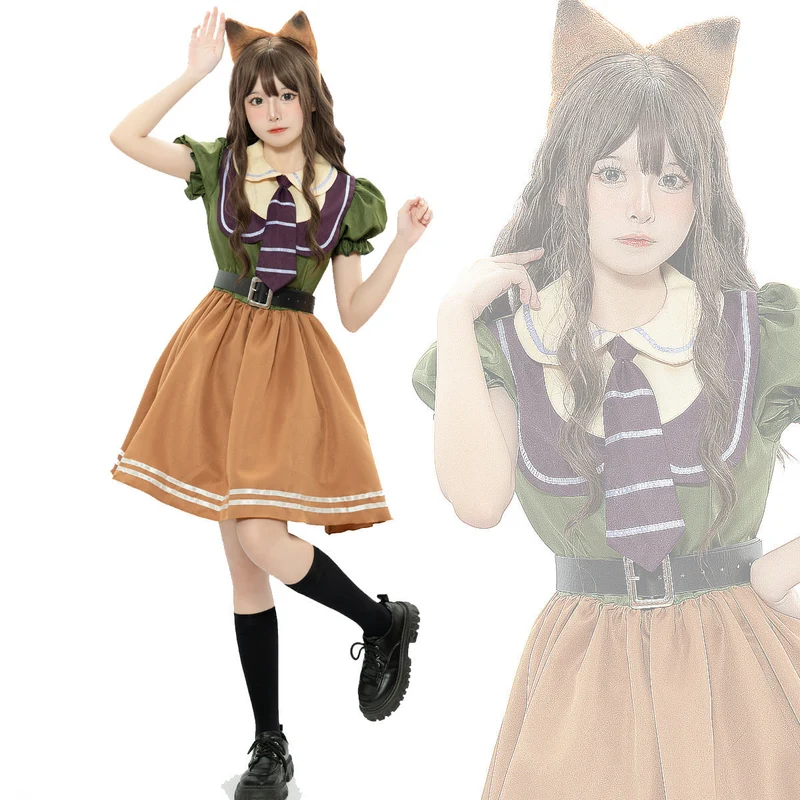 Mädchen Kostümset im Tierdesign mit Zubehör Drune