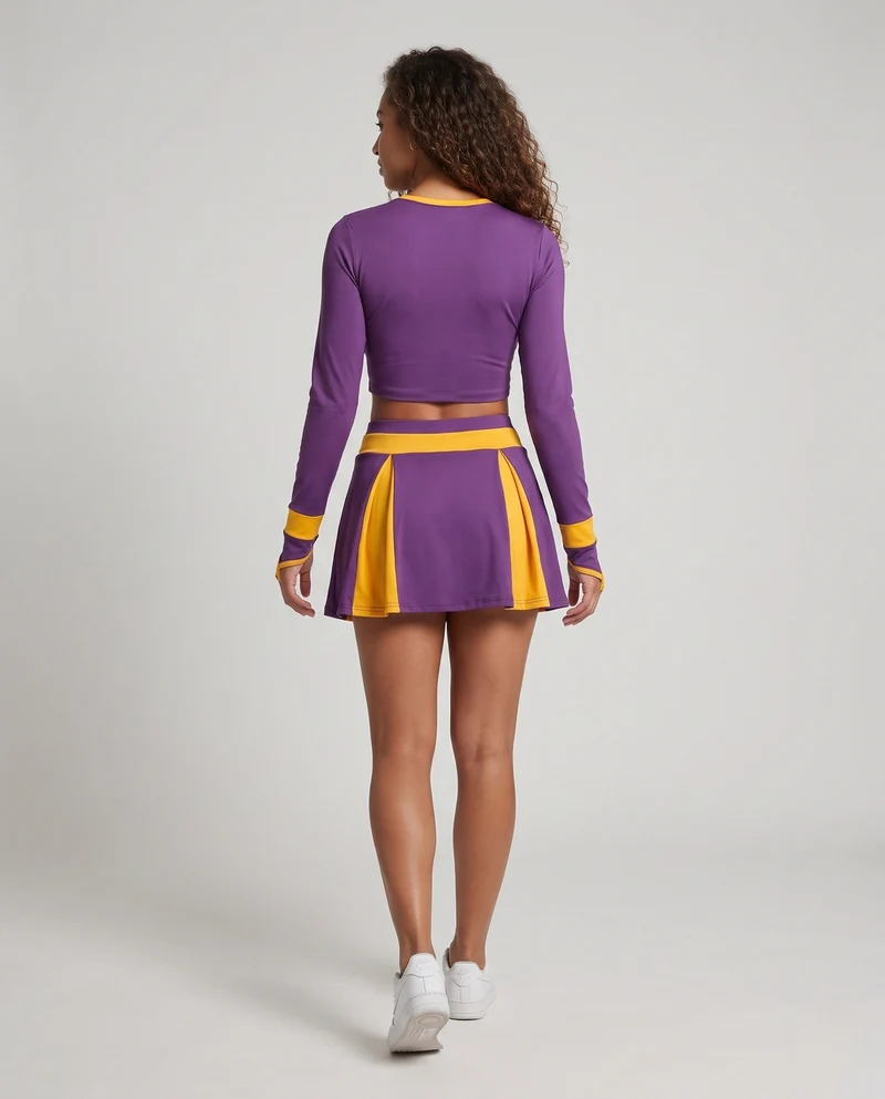 Damen Cheerleader-Kostüm mit Crop-Top und Rock Drune