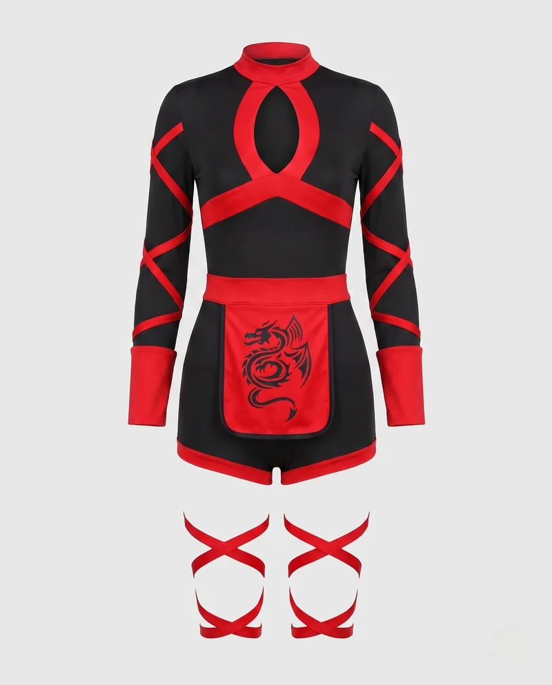 Damen Cosplay Kostüm mit topmodernem Design und strategischen Cut-Outs Drune