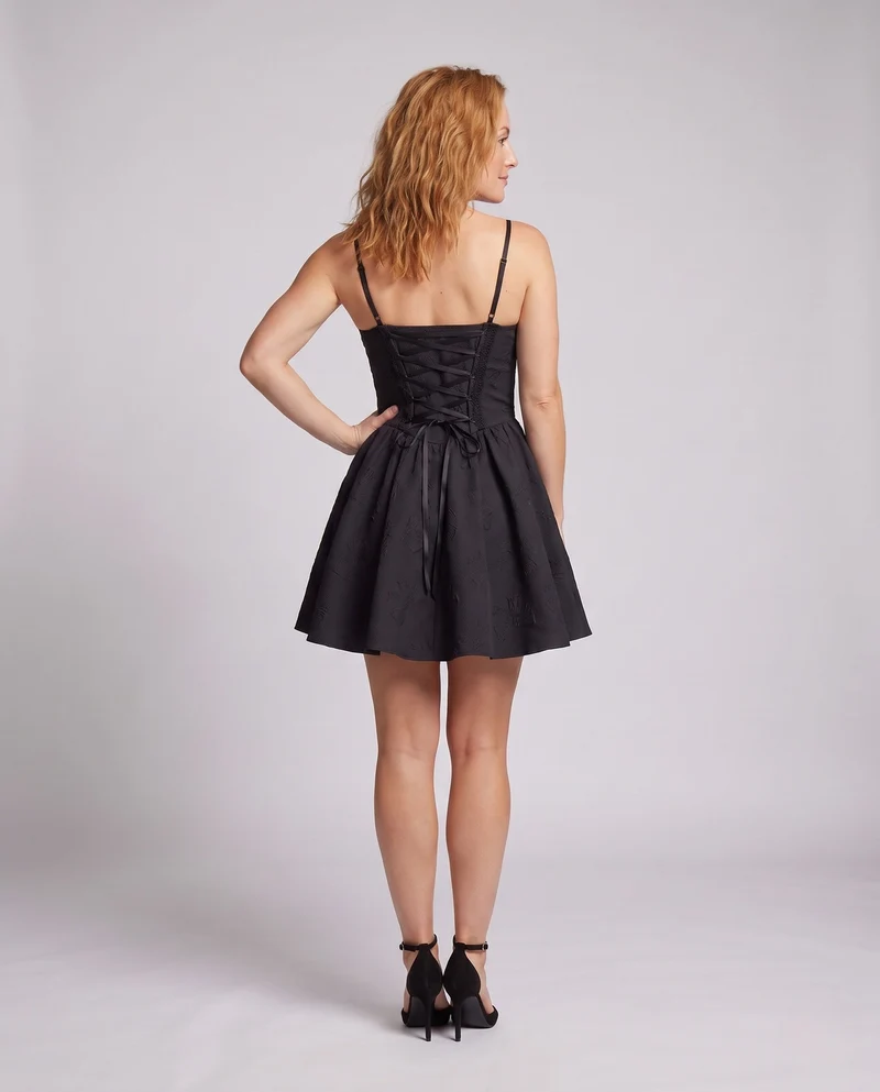 Damen Elegantes Korsett-Kleid mit Spitzenakzenten und schmeichelnder A-Linien-Silhouette Drune
