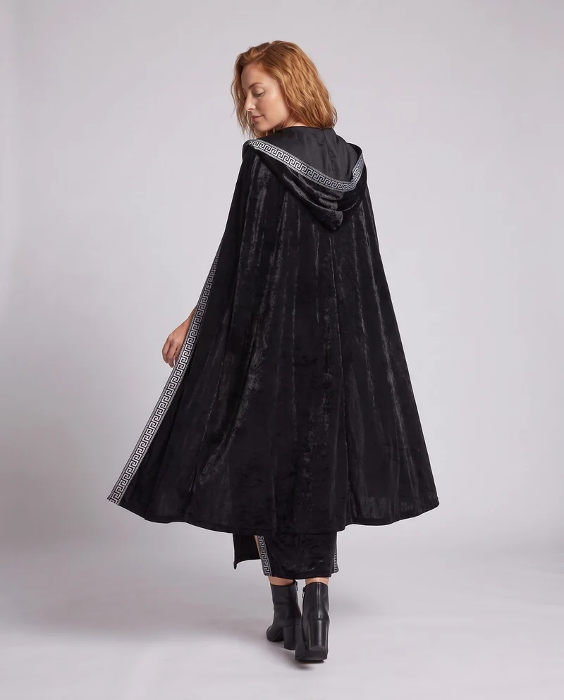 Damen elegantes Kostümkleid mit Kapuze und Schößchen Drune