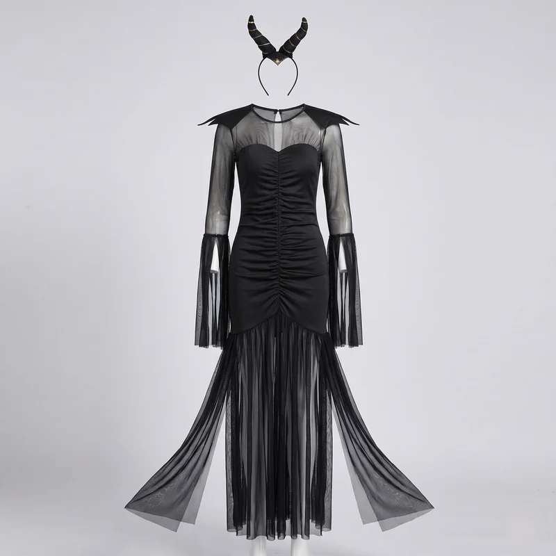 Damen Glamouröses Abendkleid mit Fransen und transparenten Ärmeln Drune