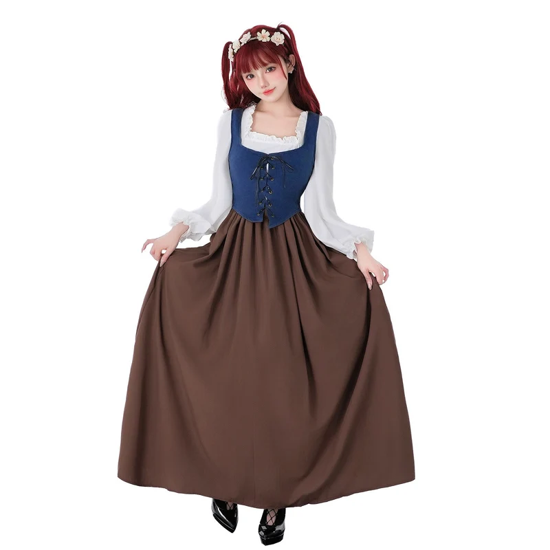 Damen Historisches Trachtenkleid mit stilvollem Korsett und fließendem Rock Drune