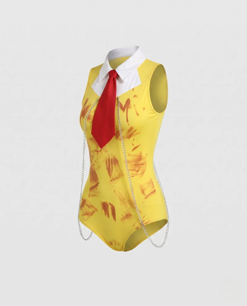 Damen Kostüm im Fast-Food-Stil mit zeitgemäßen Accessoires Drune