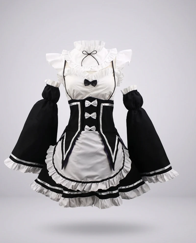 Damen Kostüm mit Rüschendetails und Accessoires Drune
