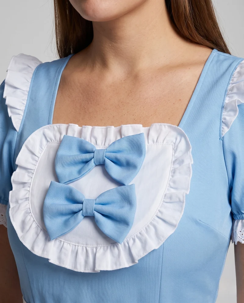 Damen Kostümkleid im Edvardianischen Stil mit Rüschendetails und Schürze Drune