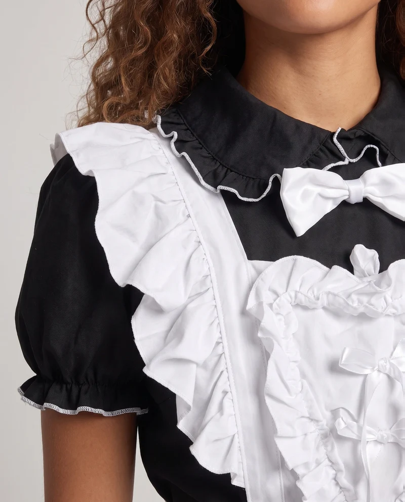 Damen Kostümkleid mit Rüschen Drune