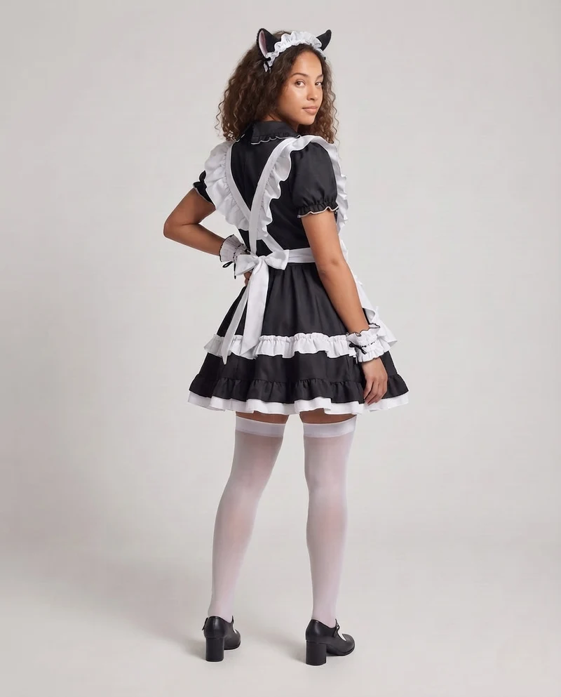 Damen Kostümkleid mit Rüschen Drune