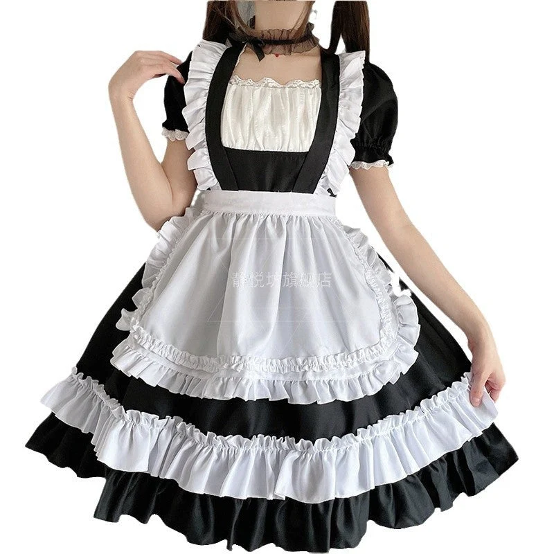 Damen Köstümkleid mit Rüschen und Katzenohren Drune