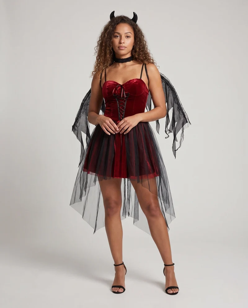 Damen Langes Tüllkleid mit eleganten Spitzenakzenten Drune