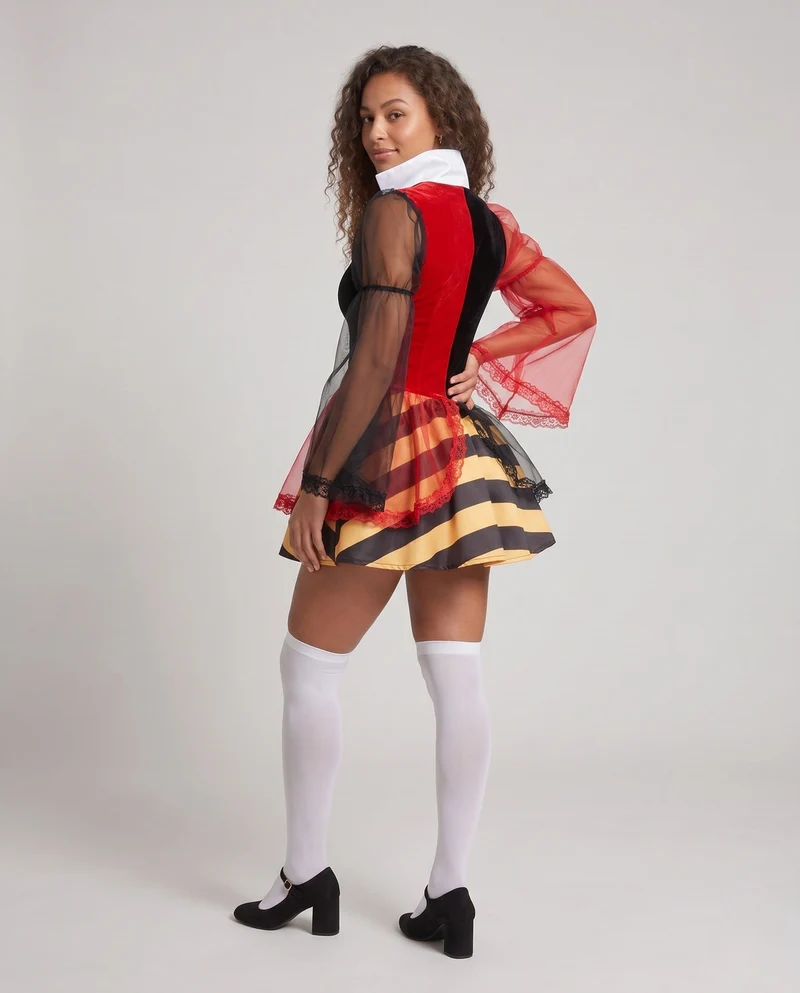 Damen Märchenhaftes Kostümkleid mit Puffärmeln und Rüschen Drune