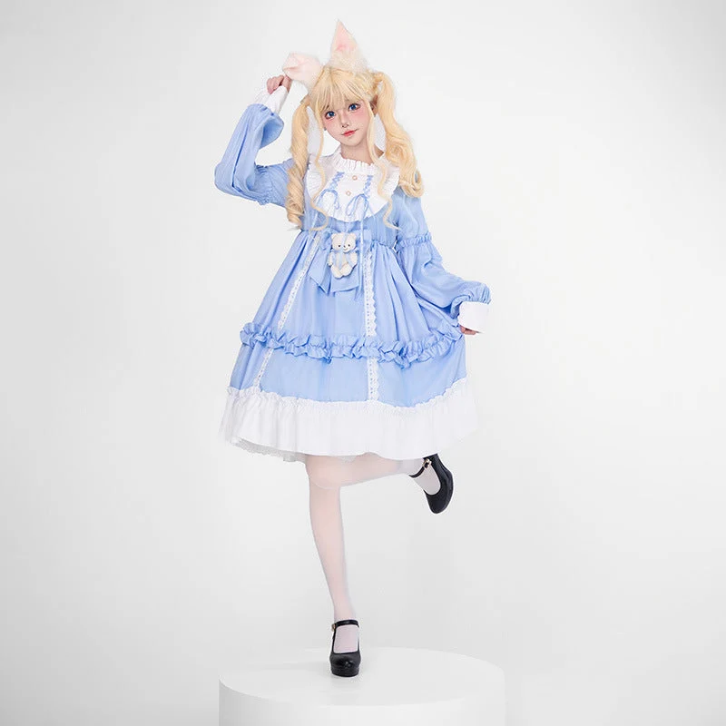 Damen Verspieltes Kostümkleid mit Rüschen und Teddybär-Motiv Drune