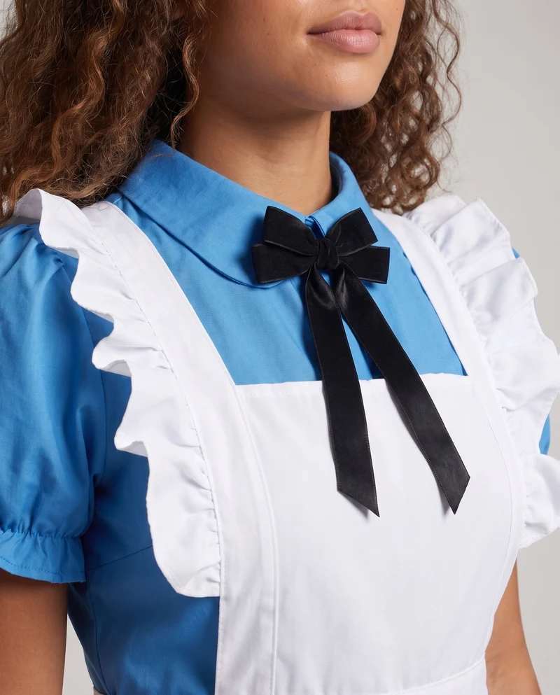 Damen verspieltes Kostümkleid mit Rüschendetails und Schürze Drune