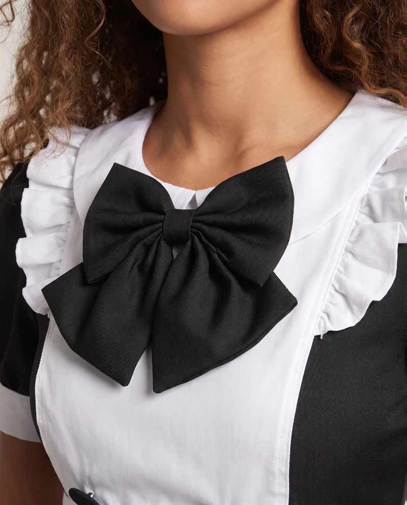 Damen verspieltes Rüschenkleid mit Schleifen und Kapuze Drune