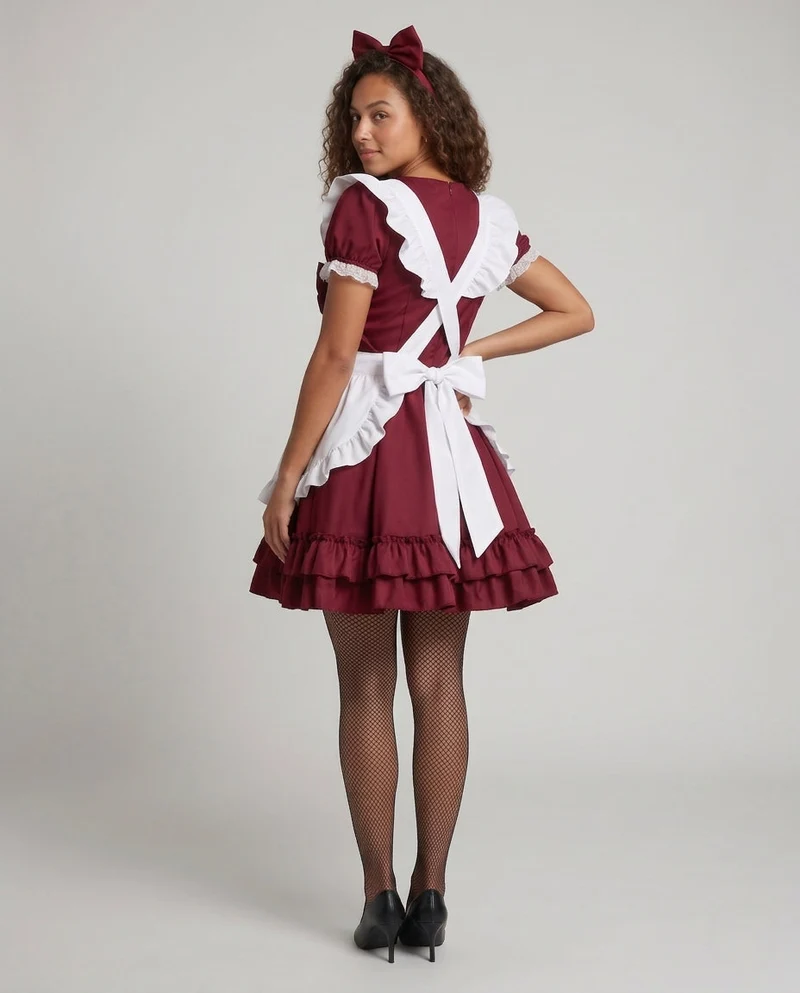 Damen verspieltes Vintage-Latzkleid mit Rüschendetails Drune