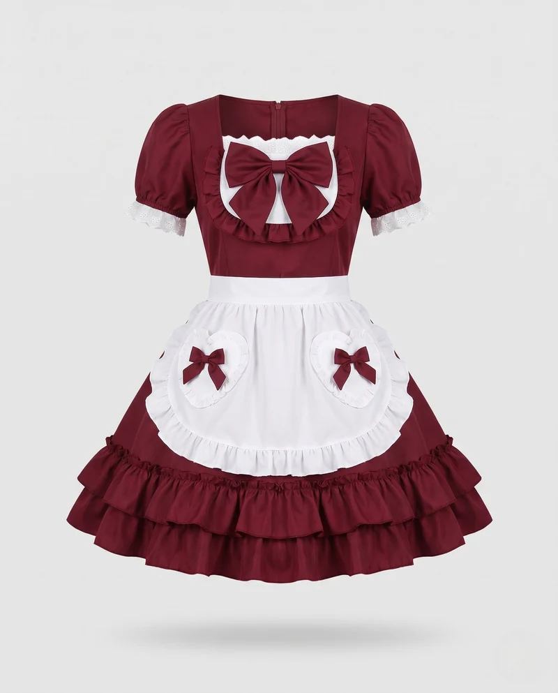 Damen verspieltes Vintage-Latzkleid mit Rüschendetails Drune