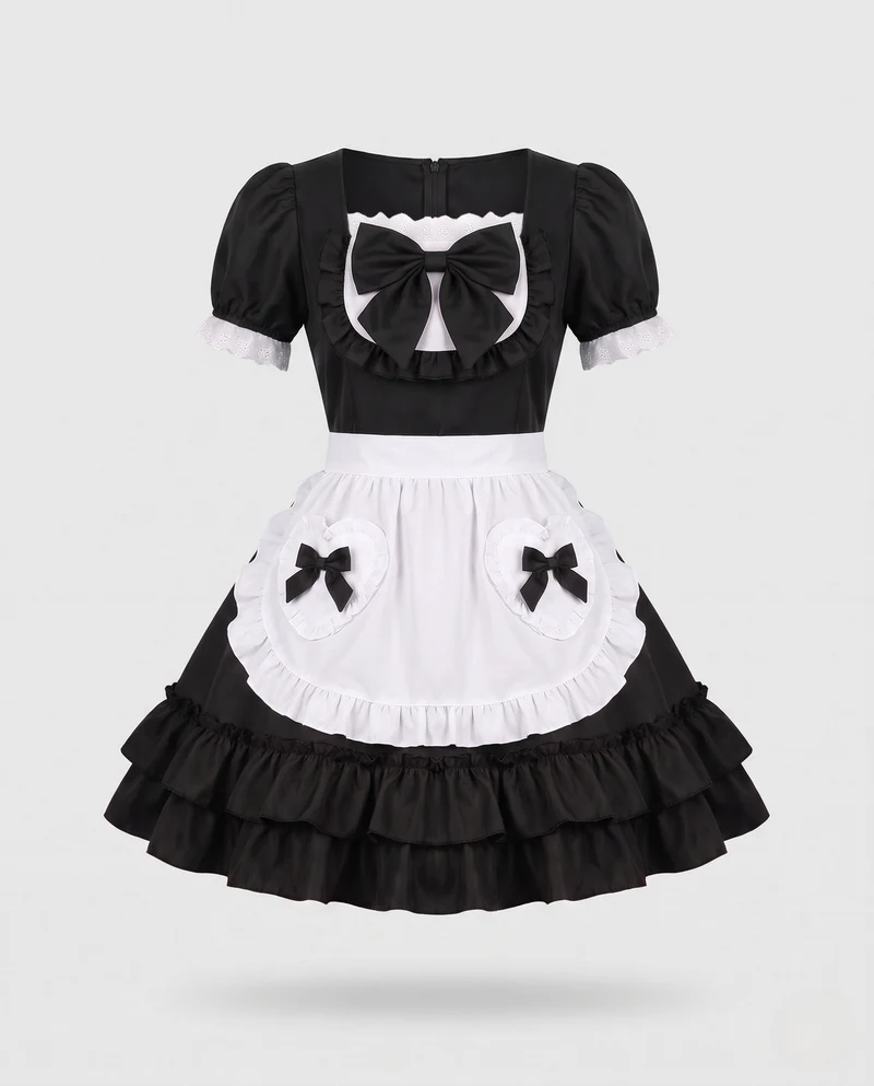 Damen verspieltes Vintage-Latzkleid mit Rüschendetails Drune