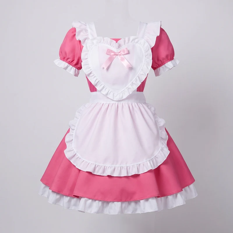 Damen Vintage-Servierkleid mit Rüschen und Haube Drune