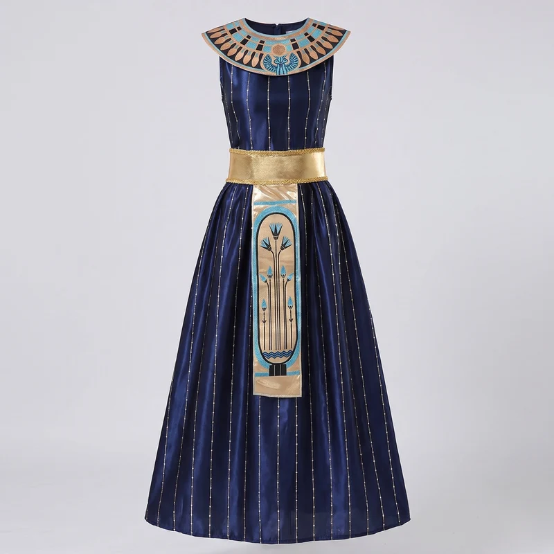 Damen Ägyptisches Königinnenkostüm mit eleganten Ornamenten und schimmerndem Tüll Drune