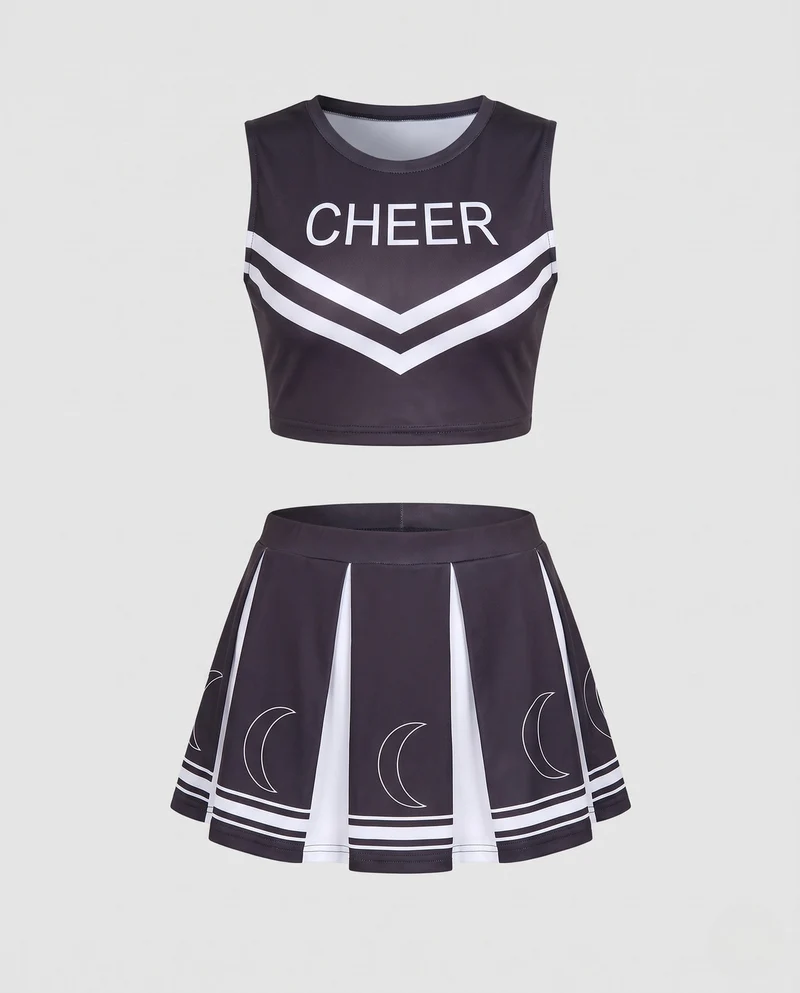 Damen Cheerleader-Kostüm mit Rock und Socken Drune