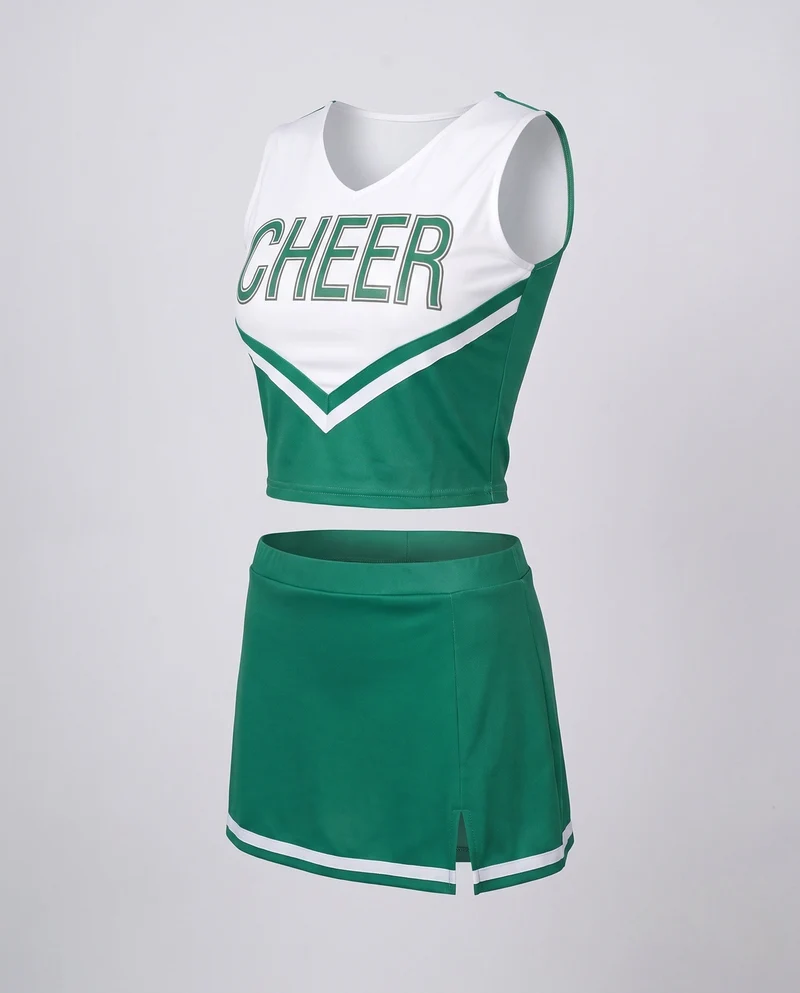 Damen Cheerleading-Kostüm mit stylischem Rock und Socken Drune