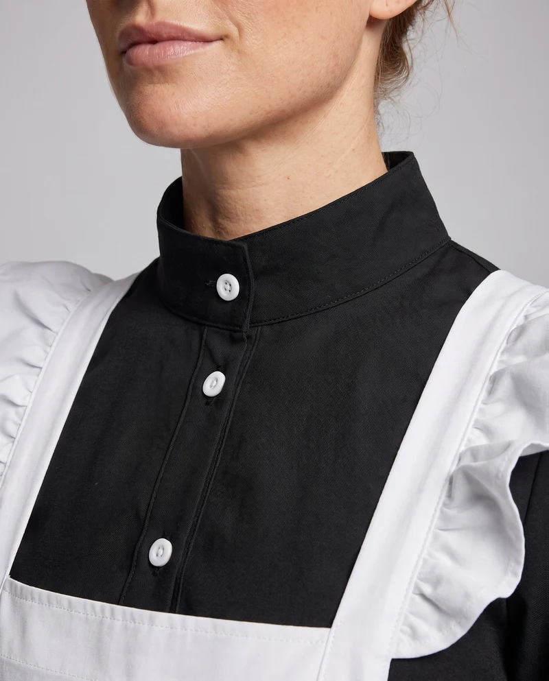 Damen Dienstmädchen-Kostüm mit Rüschen und Schürze Drune