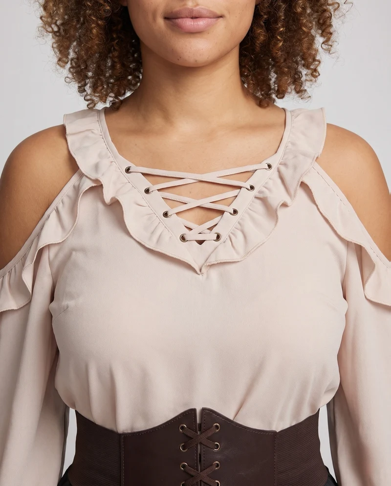 Damen Elegantes Korsett-Kleid mit voluminösem Rüschenrock Drune