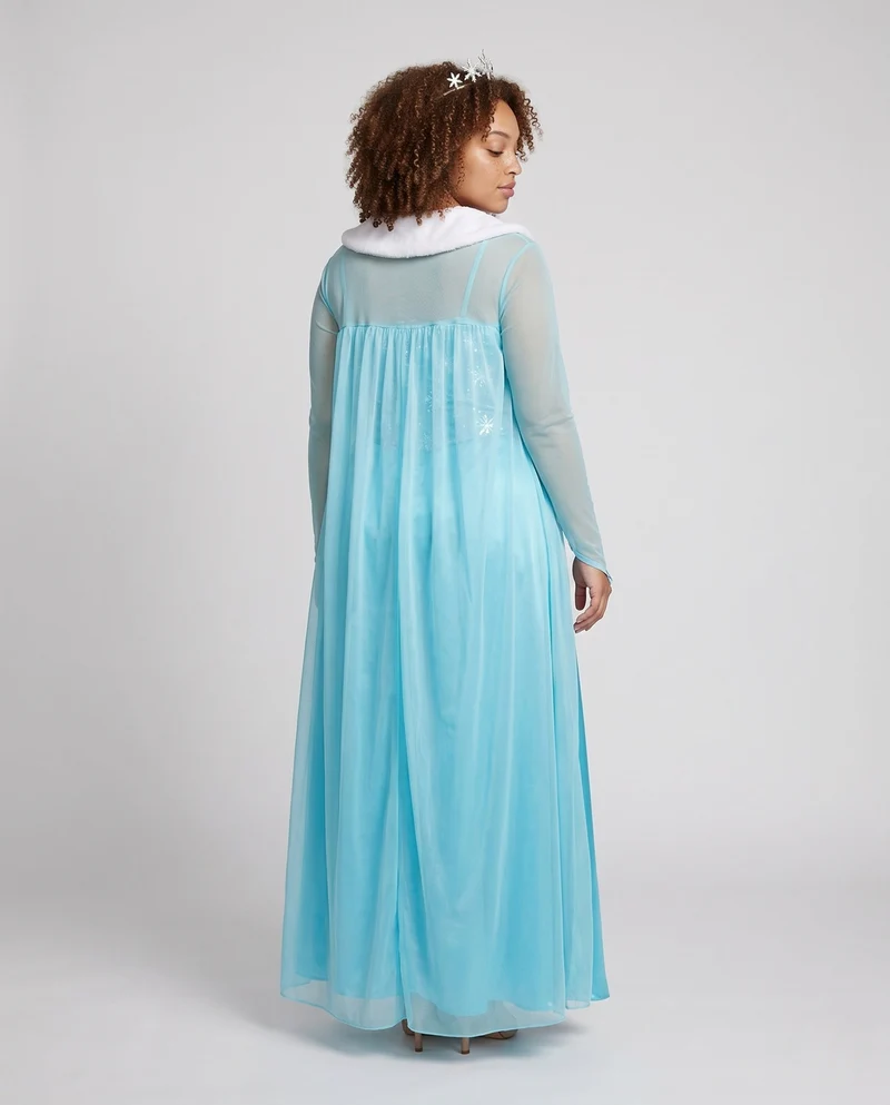 Damen Elegantes Prinzessinnenkleid mit transparentem Umhang und detaillierten Verzierungen Drune