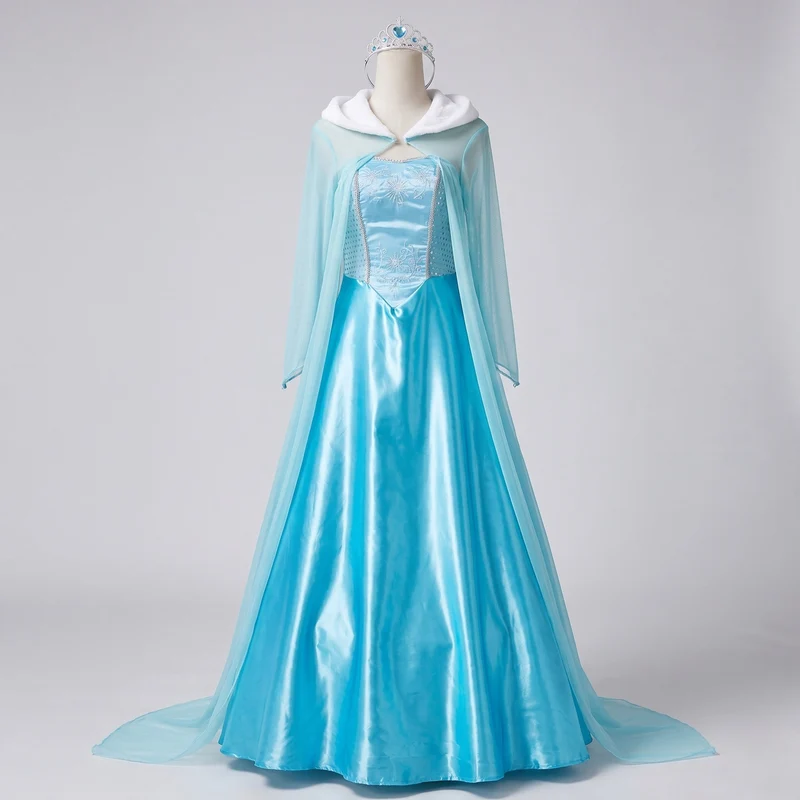 Damen Elegantes Prinzessinnenkleid mit transparentem Umhang und detaillierten Verzierungen Drune