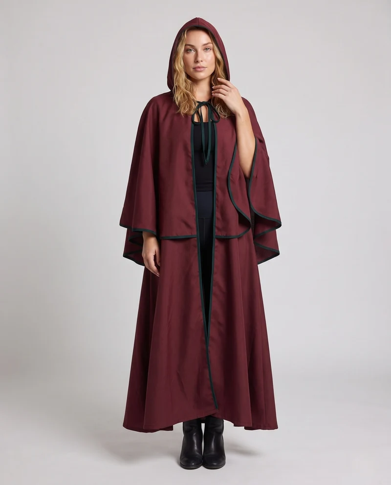 Damen Festliche Kapuzenrobe mit elegantem Design und schwingendem Schnitt Drune