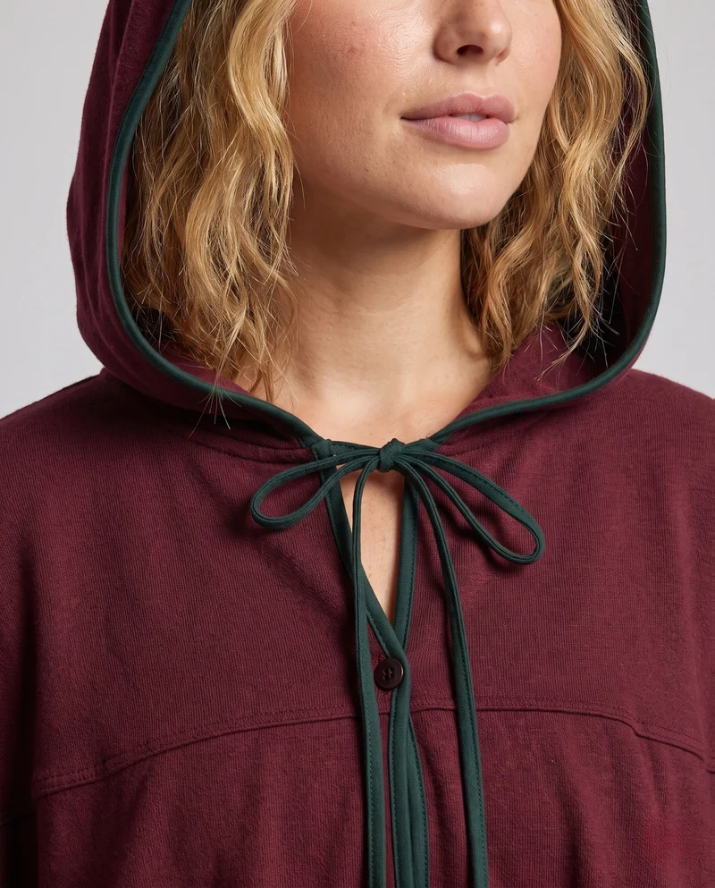 Damen Festliche Kapuzenrobe mit elegantem Design und schwingendem Schnitt Drune