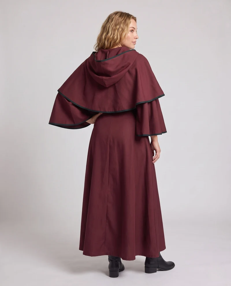 Damen Festliche Kapuzenrobe mit elegantem Design und schwingendem Schnitt Drune