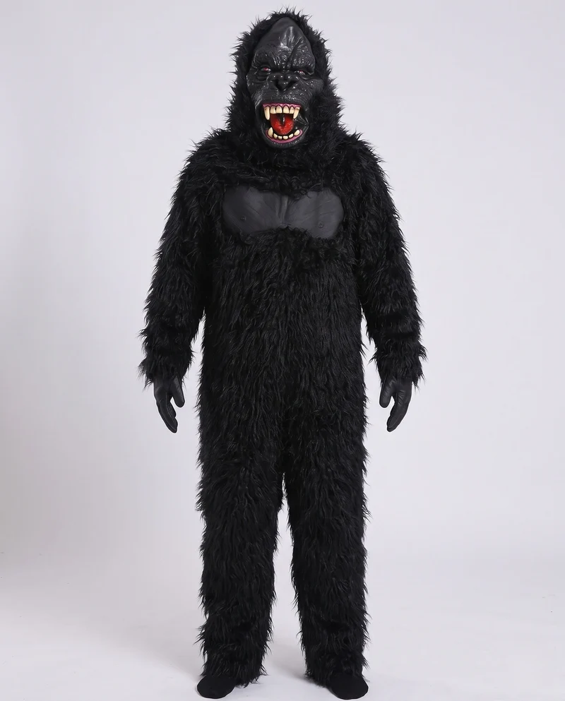 Damen Gorilla Kostüm mit maskierter Kapuze und detailreicher Verarbeitung Drune