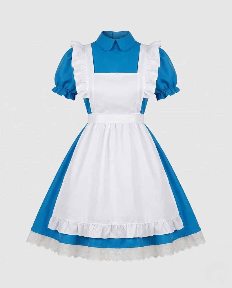 Damen Retro-Kostümkleid mit Rüschendetails Drune