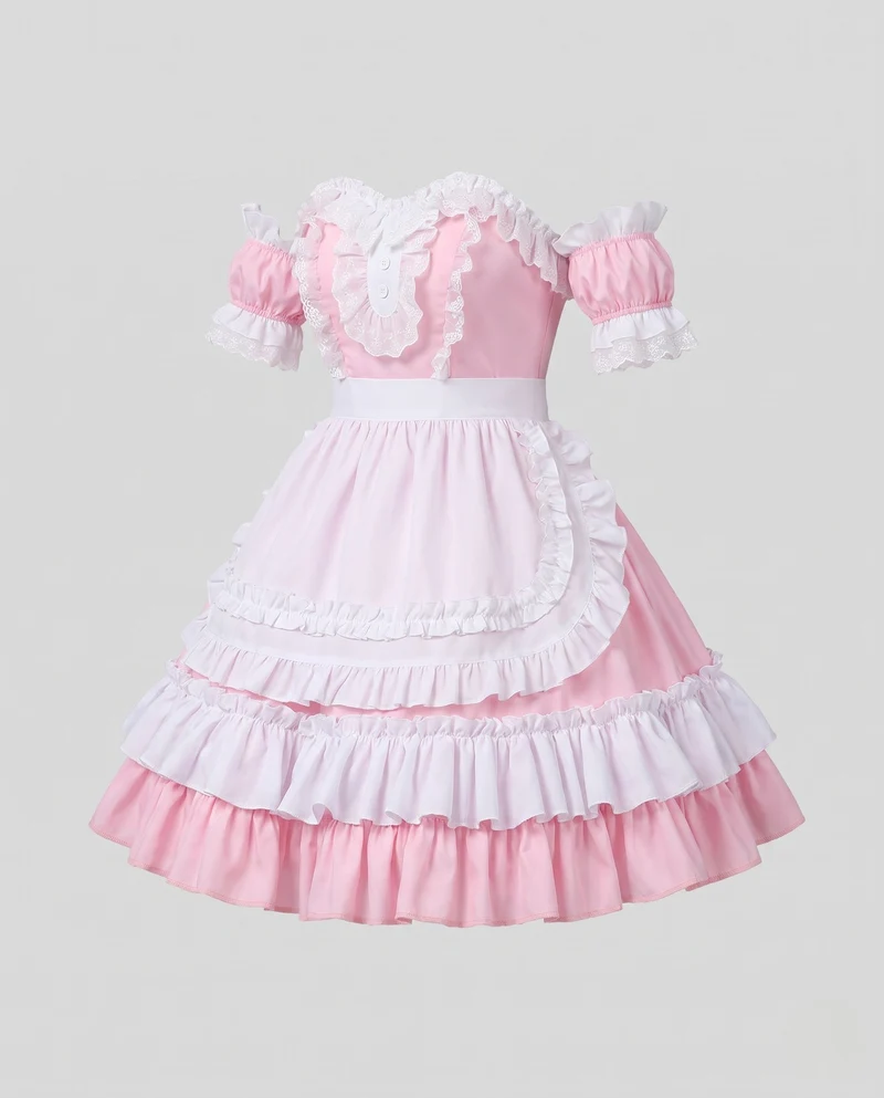 Damen Rüschenkleid mit schulterfreiem Design und mehrlagigen Akzenten Drune