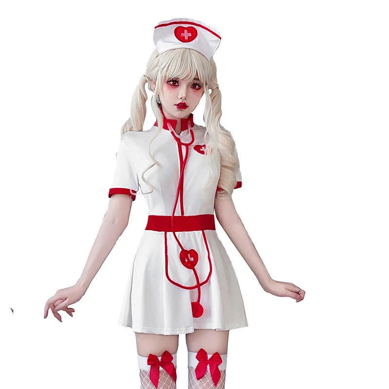Damen sexy Krankenschwester Kostüm Drune