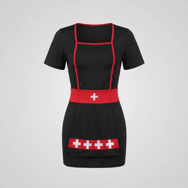 Damen sexy Krankenschwester-Kostüm mit Accessoires Drune