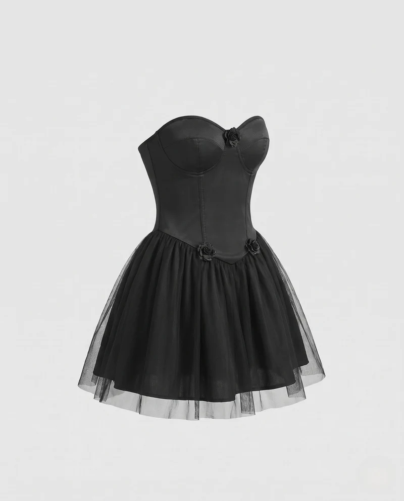 Damen Teufel Kostümkleid mit Flügeln und Accessoires Drune