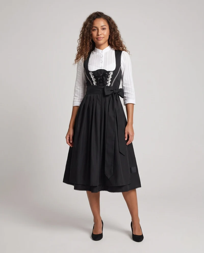 Damen Trachtenkleid mit eleganter Schnürung und voluminösem Rock Drune