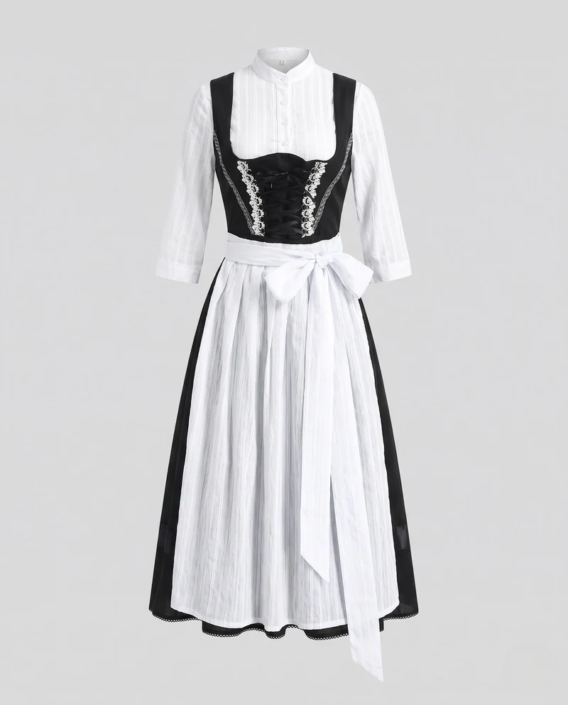 Damen Trachtenkleid mit eleganter Schnürung und voluminösem Rock Drune