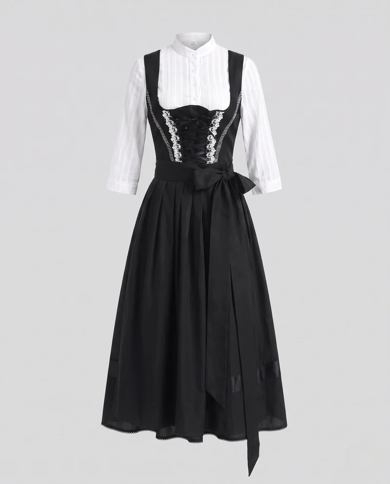 Damen Trachtenkleid mit eleganter Schnürung und voluminösem Rock Drune