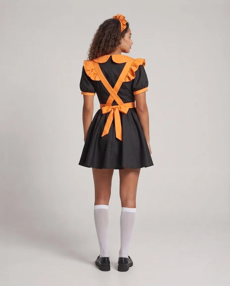 Damen verspieltes Dienstmädchenkleid mit Rüschendetails Drune