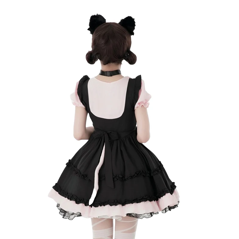 Damen verspieltes Katzenkostümkleid mit Rüschendetails und Zubehör Drune