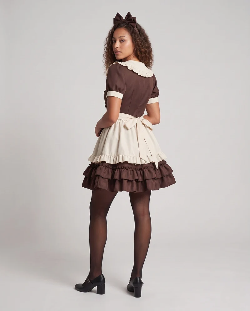Damen Verspieltes Kleid mit Rüschen und großen Schleifen Drune