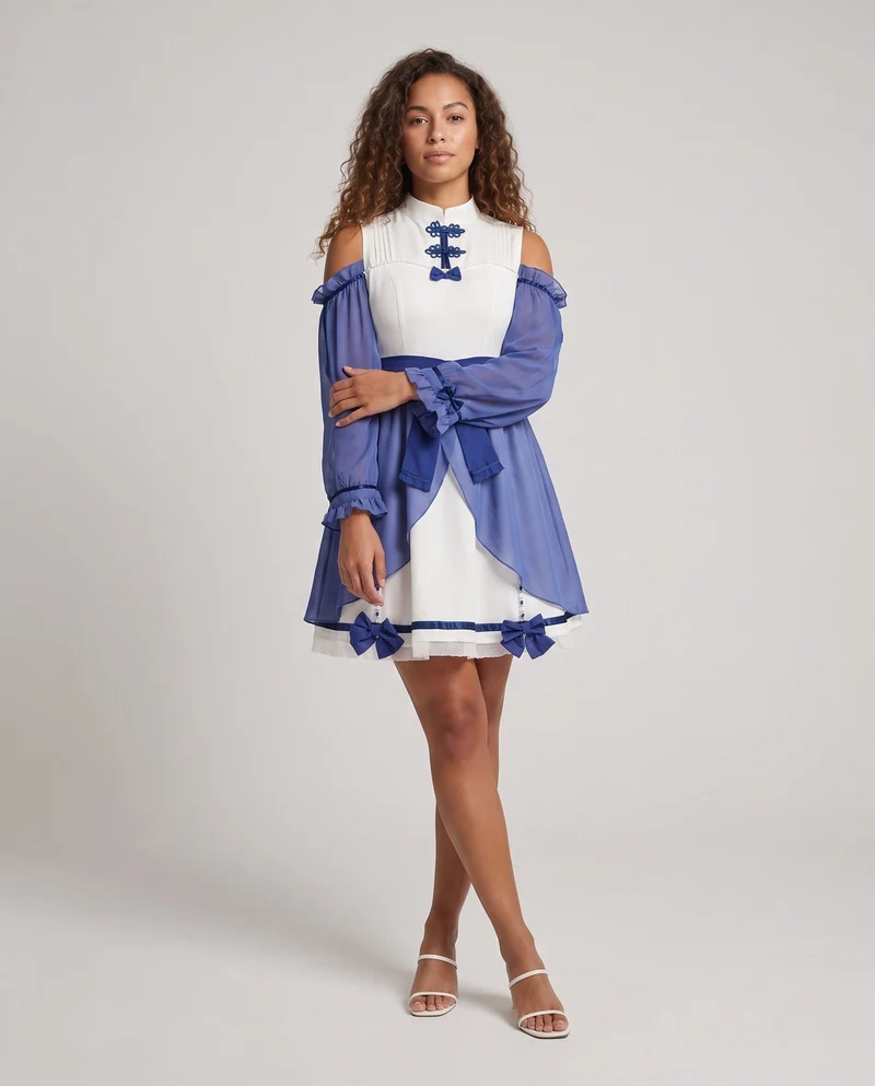Damen Verspieltes Kleid mit Rüschendetails Drune