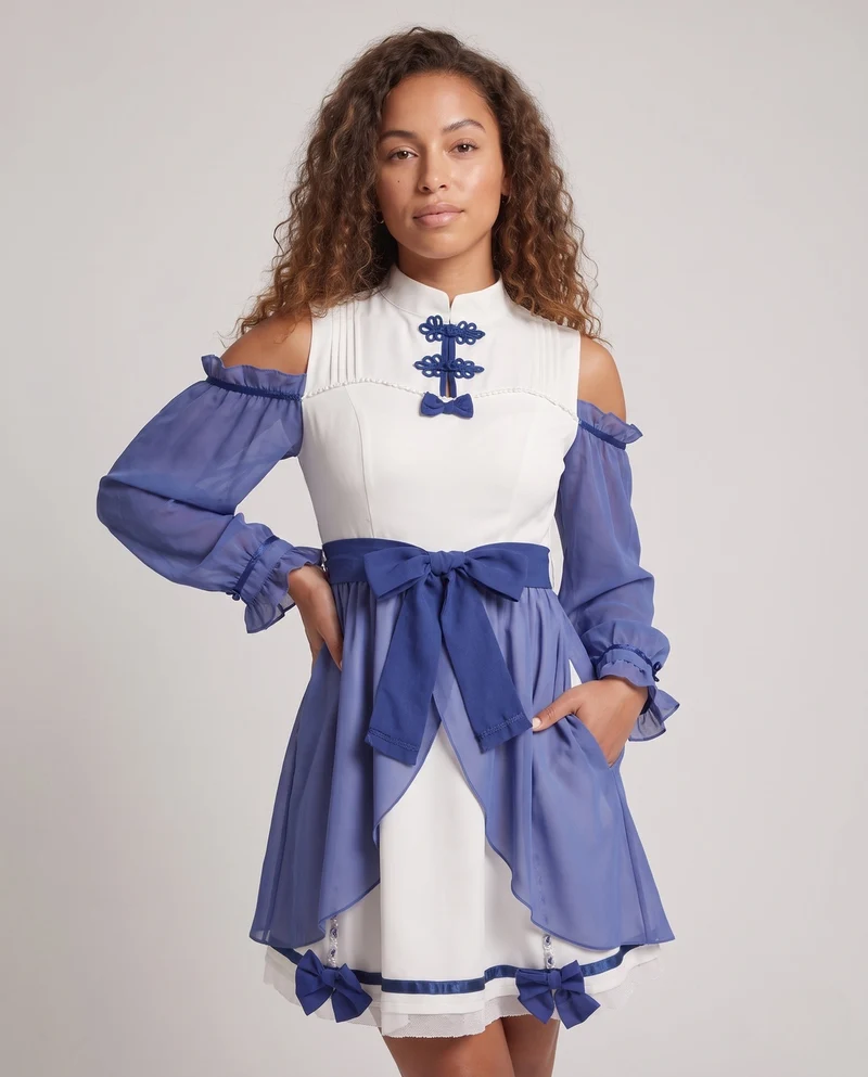 Damen Verspieltes Kleid mit Rüschendetails Drune
