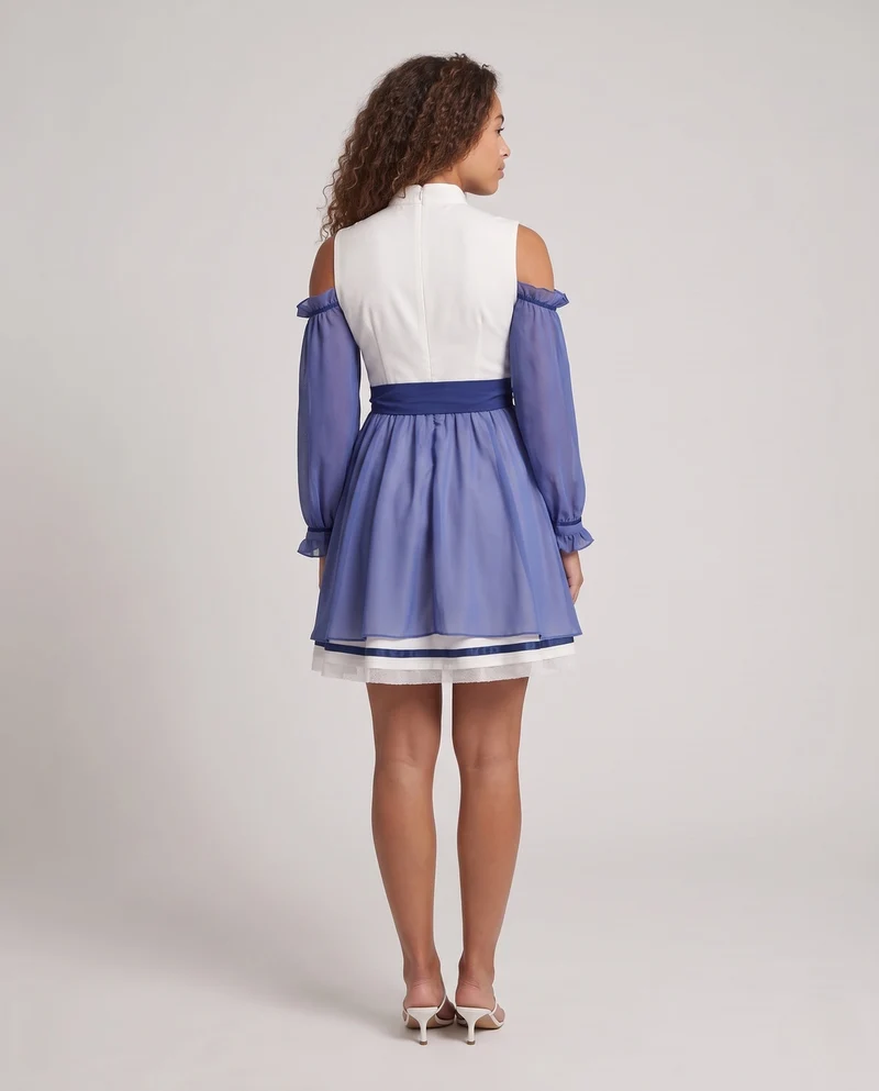 Damen Verspieltes Kleid mit Rüschendetails Drune